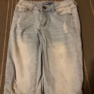 Light blue skinny ripped jean size 1